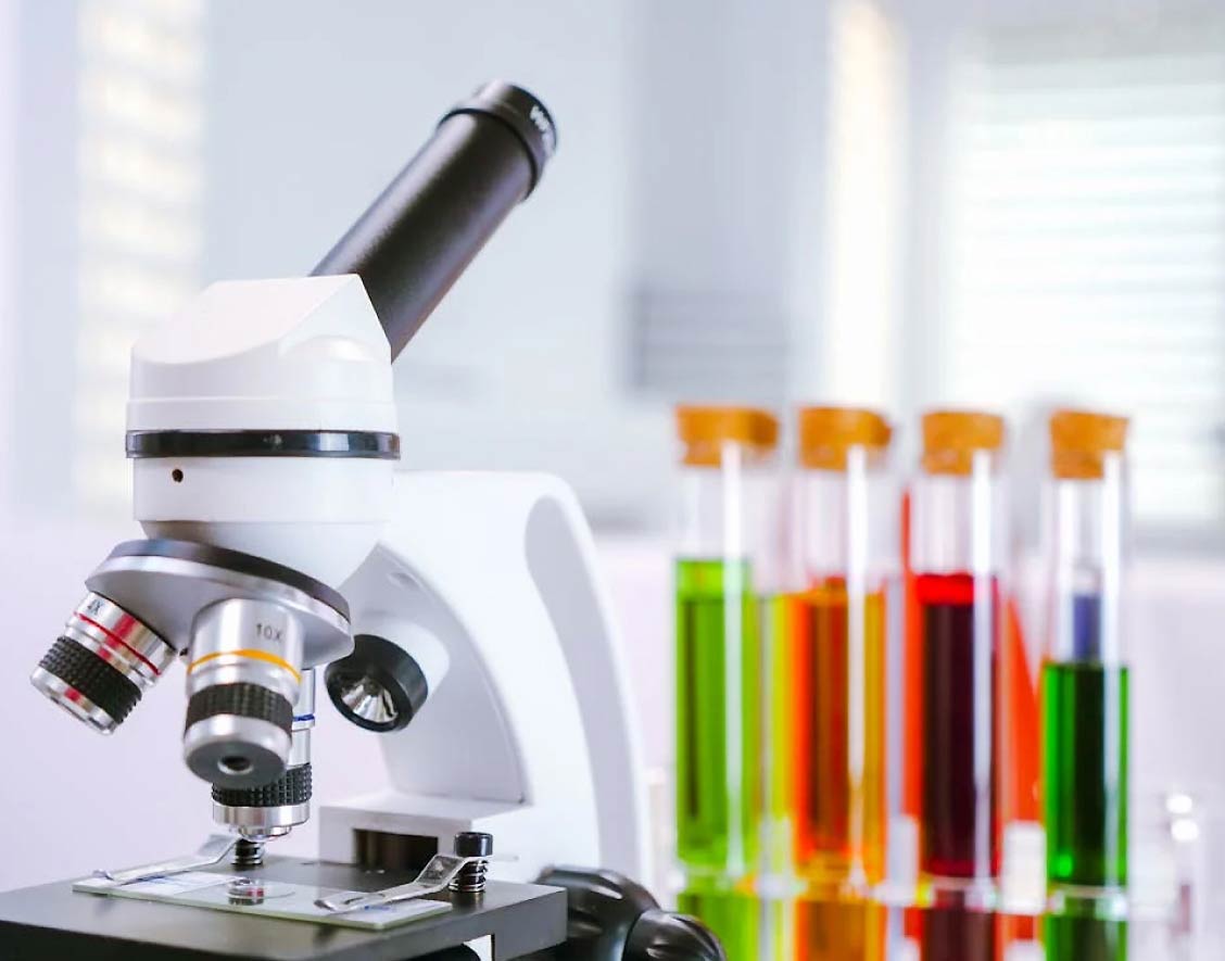 Microscope and Vials Microscope and Vials